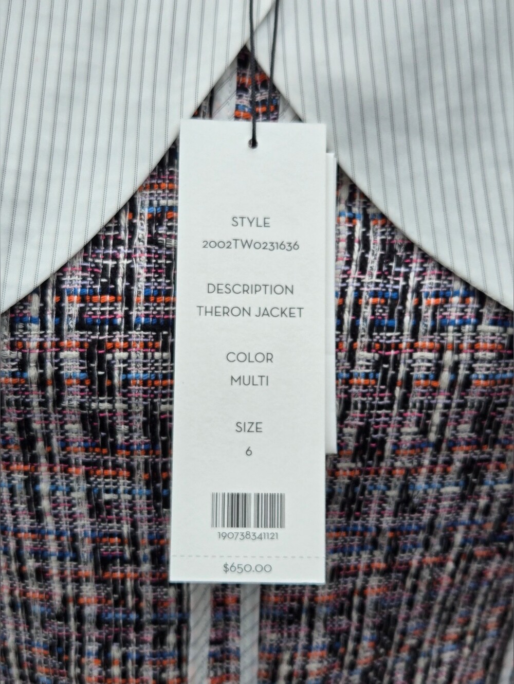 Veronica Beard Theron Tweed Blazer Jacket Size 6 Multi Double Breasted NWT $650 - Picture 16 of 16